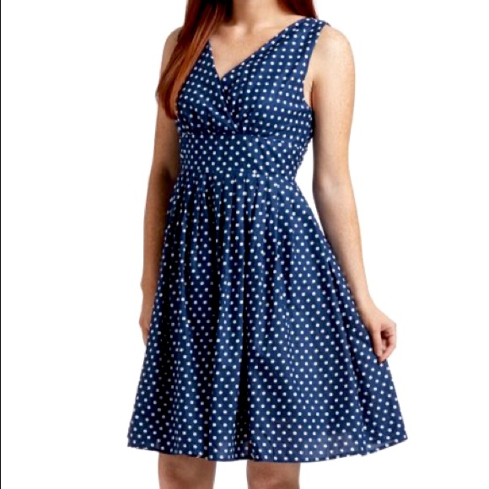 Molly Bracken — Blue & White Polka Dot Dress